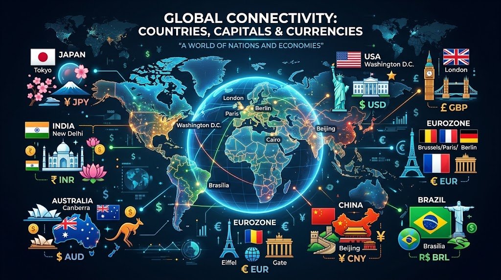 Countries Capitals and Currencies of the World