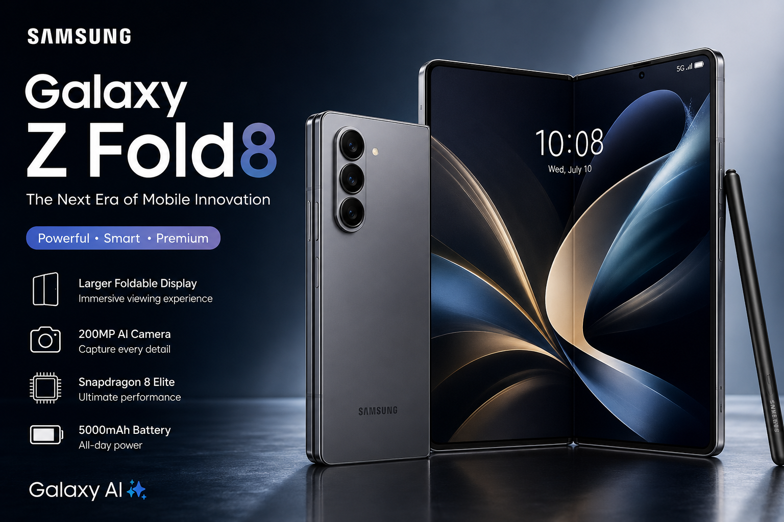 Samsung Galaxy Z Fold8 Ultra 5G: Price, Specifications, Features, Battery & Hardware